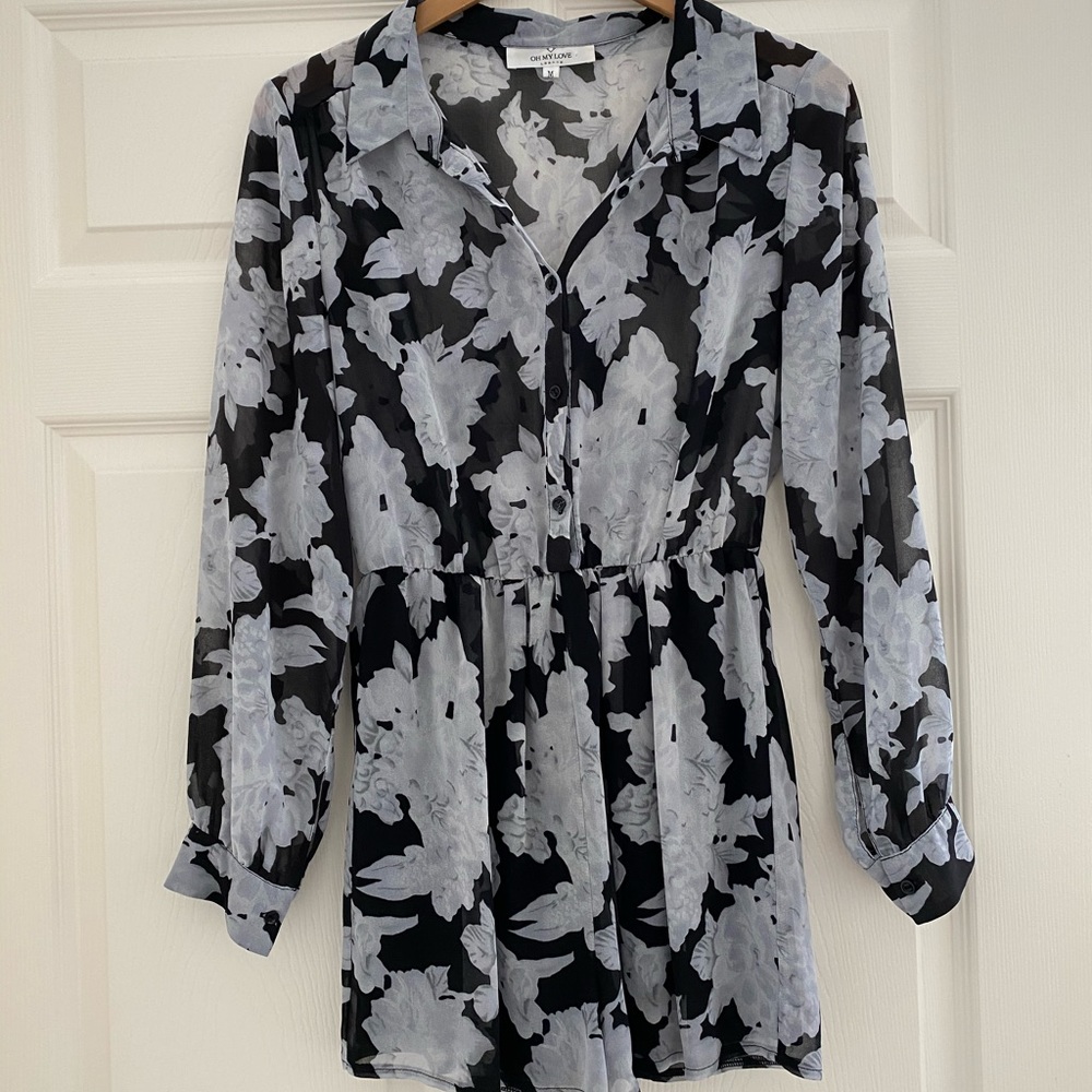 Floral Long Sleeve Romper